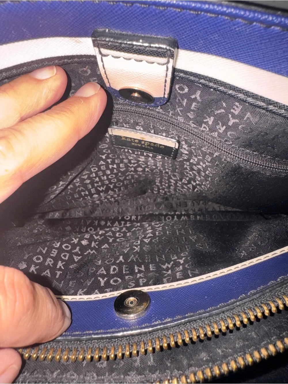 kate spade Navy, Black & Pink Striped Tote